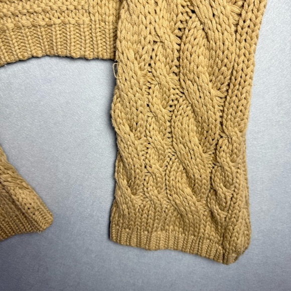 Missguided Women's Cable Knit Crop Top Sweater Mustard Yellow US size 6/8 - Picture 7 of 10